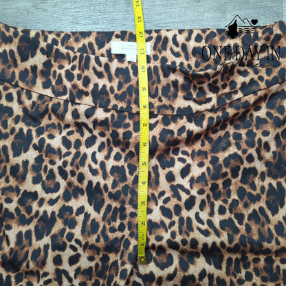 New Directions Leopard Polished Pants Size L