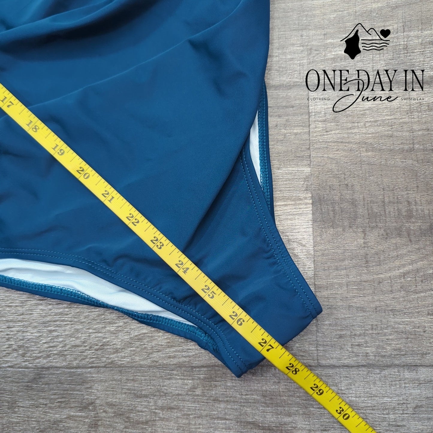 Cupshe Tummy Control One Piece Swimsuit Blue Square Neck NWT Size L