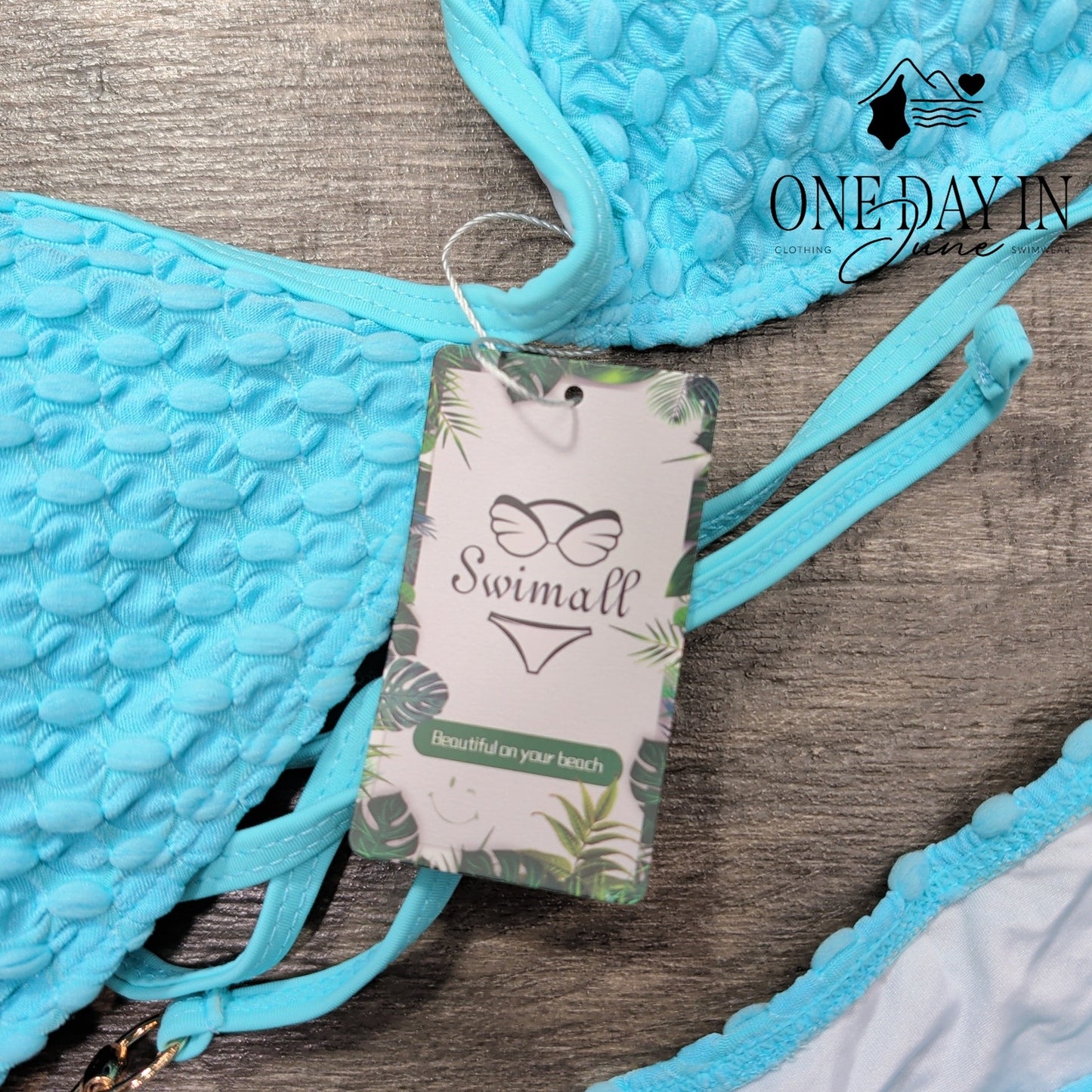 Swimall Textured Halter Bikini Swimsuit Size L