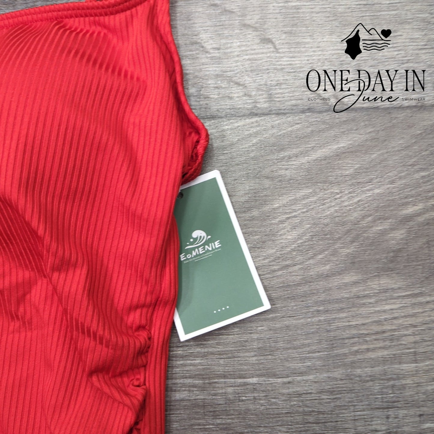 Eomenie High Waist Ribbed Tankini Swimsuiit Size S
