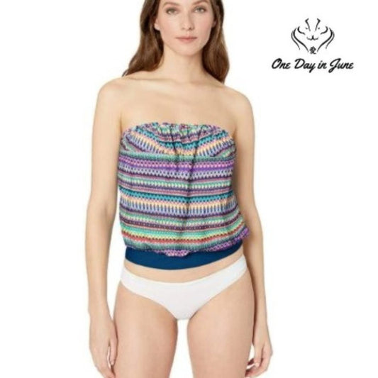 Catalina Bandeau Blouson Tankini Top Size M
