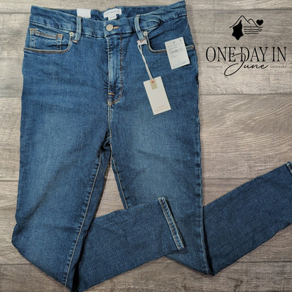 Good American Good Legs Skinny Jeans Blue Mid Rise NWT Size 12