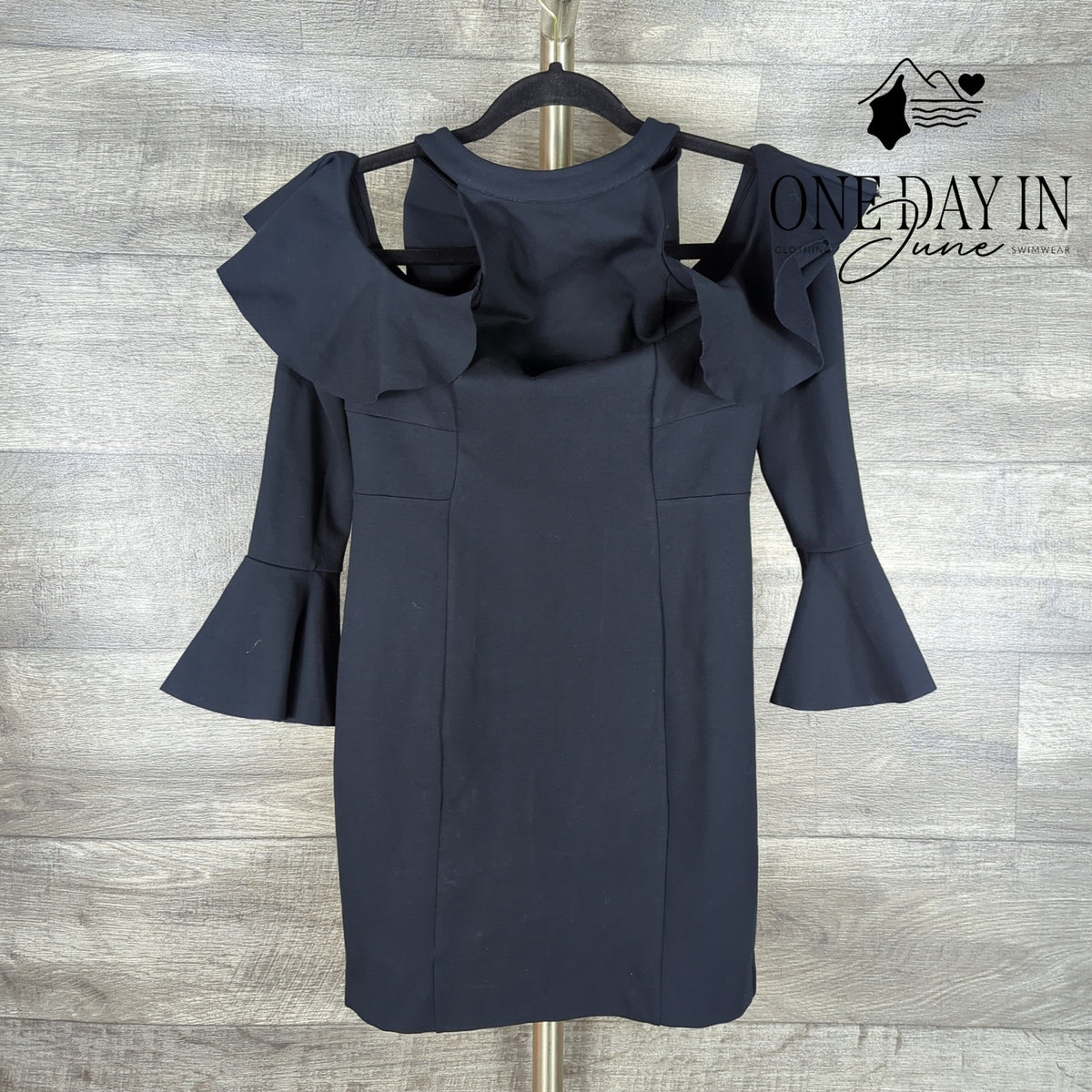 Free People Sweet Talk Cold Shoulder Ruffle Bell Sleeve Mini Dress NWT Size XS