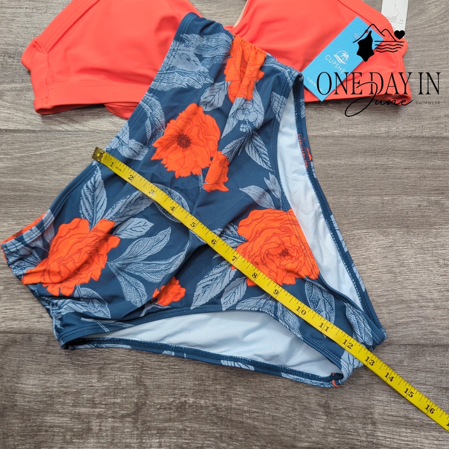 Cupshe Tie Back Hey Hole High Waist Bikini Swimsuit Size S
