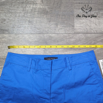 Nautica Flat Front Bermuda Shorts Bright Blue NWT Size 6