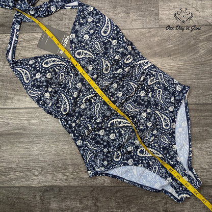First Way Halter Paisley One Piece Swimsuit Size S