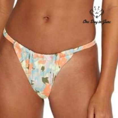 RVCA On The Road French Bikini Bottom Floral High Cut Swim NWT Size L