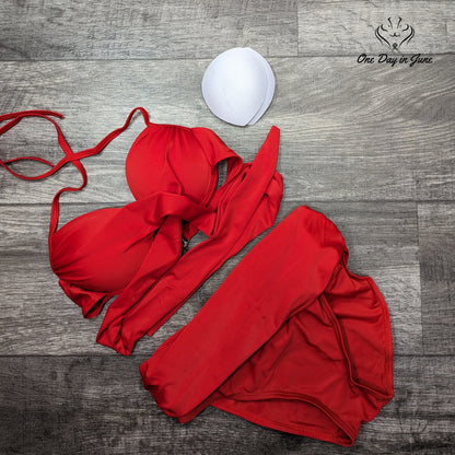 Fizili Push Up Criss Cross Foldover Bikini Size L