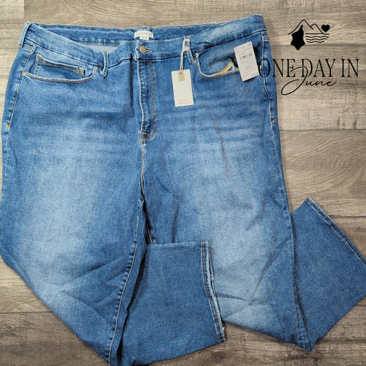 Good American Good Legs Straight High Rise Jeans Indigo NWT Size 28-32