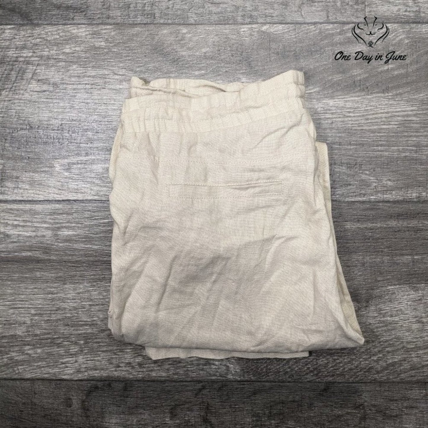 Chocolate Casual Linen Cropped Pants Size L