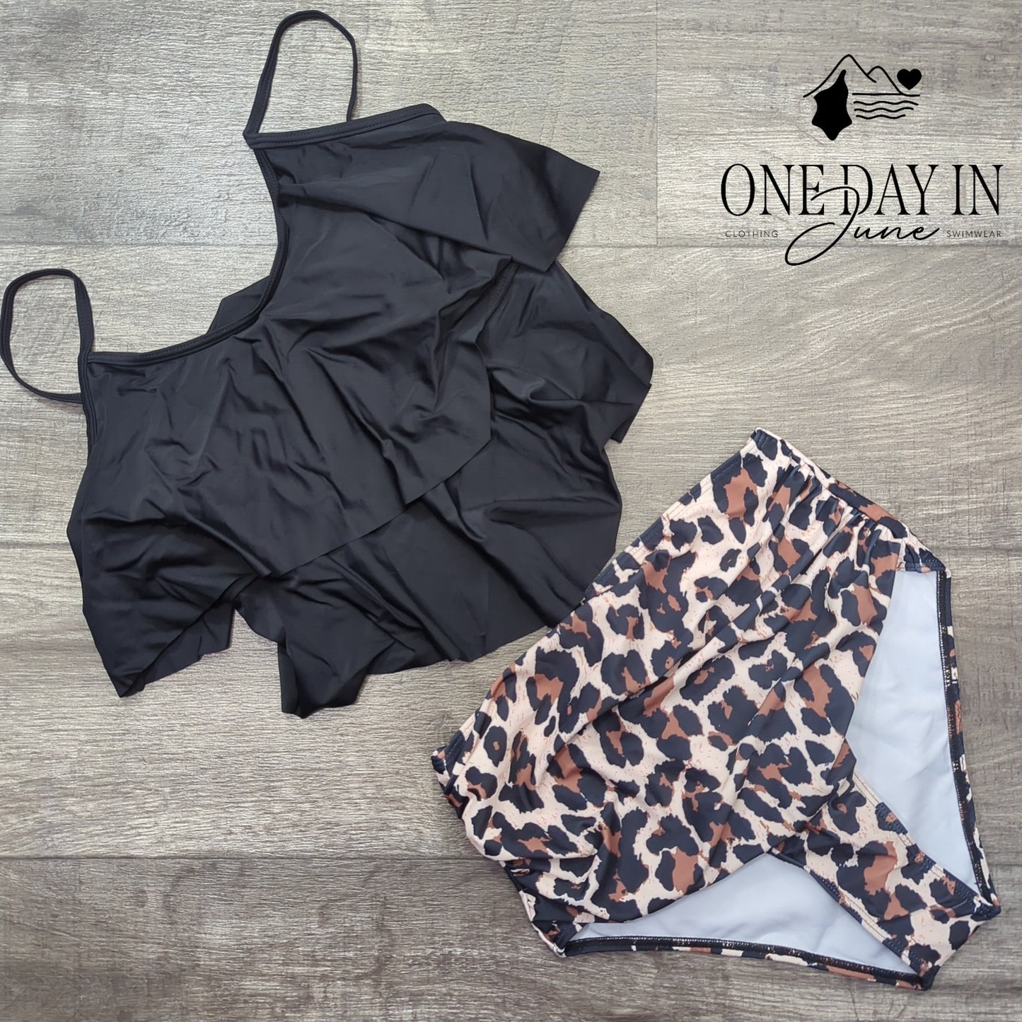 Adisputent Flounce High Waist Bikini Swimsuit Size S