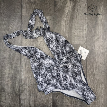 Vicious Young Babes V-Neck One Piece Swimsuit Size S