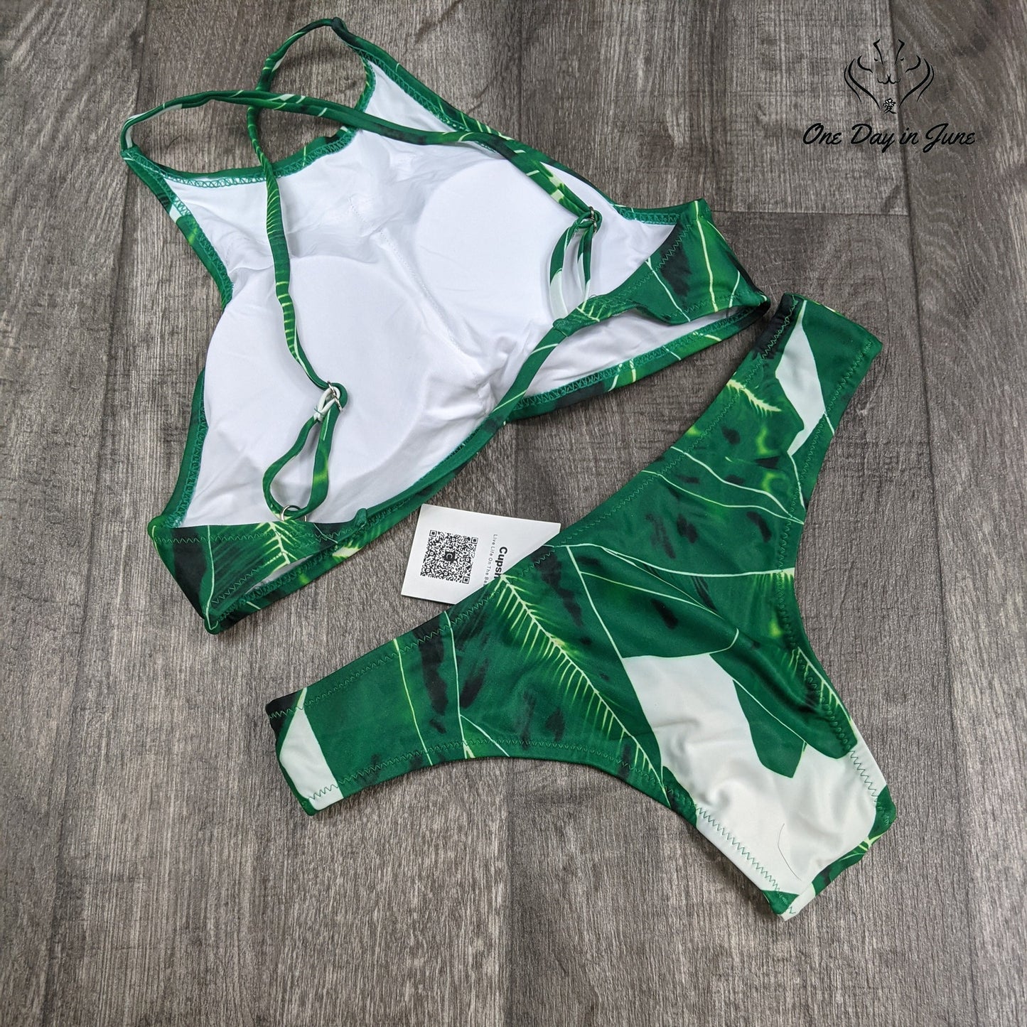 Cupshe Forest Leaves Bikini Swimsuit Size S