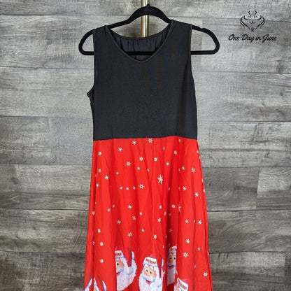 Amzbrly Sleeveless Santa Print Christmas Dress Size XL