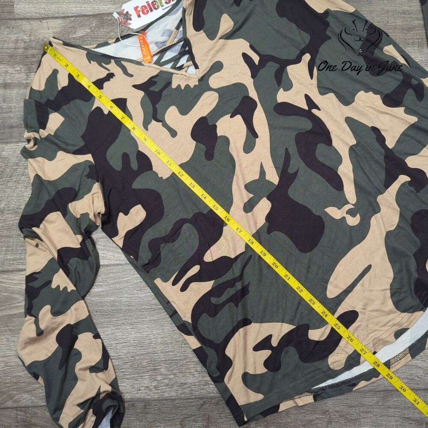 Feiersi Long Sleeve Camo Tee Size XXL