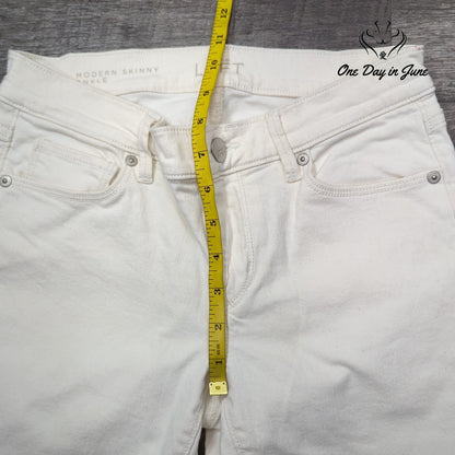Loft Modern Skinny Ankle Jeans White Size 2