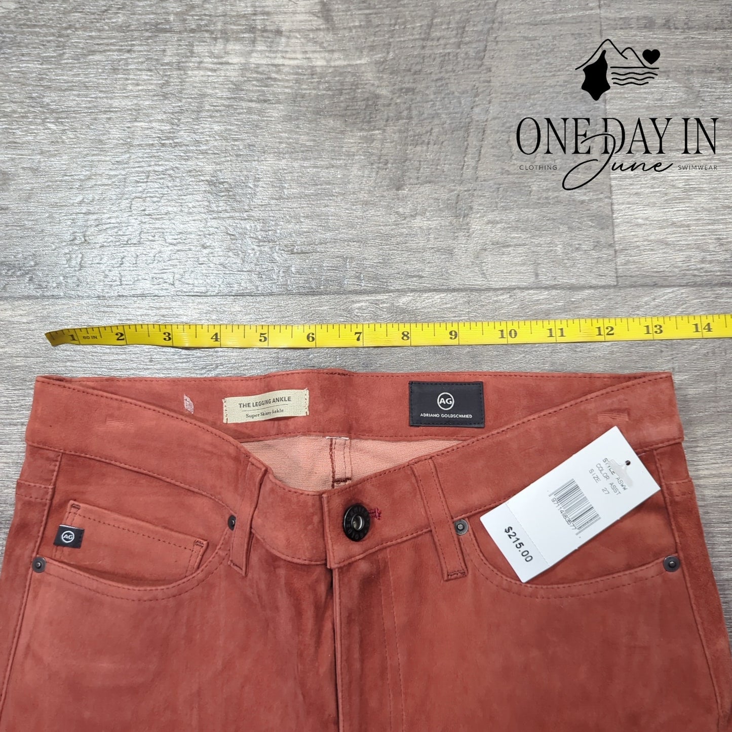 AG Adriano Goldschmied Legging Faux Suede Skinny Ankle Jeans Size 27 (4)