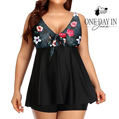 Yonique Plus Size Boyshort Tankini Swimsuit Size 26W