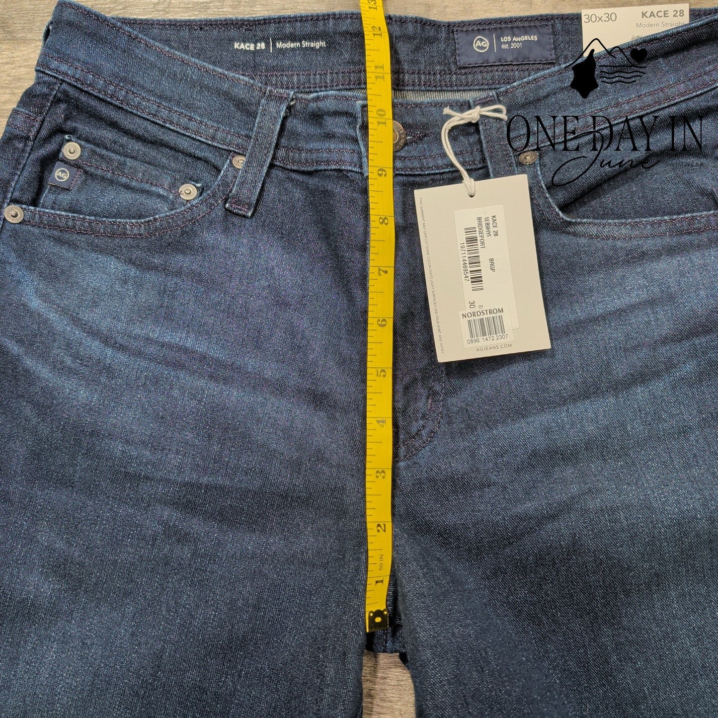 AG Adriano Goldschmied Kace Modern Straight Jeans Bridgeport Dark NWT Size 30X30