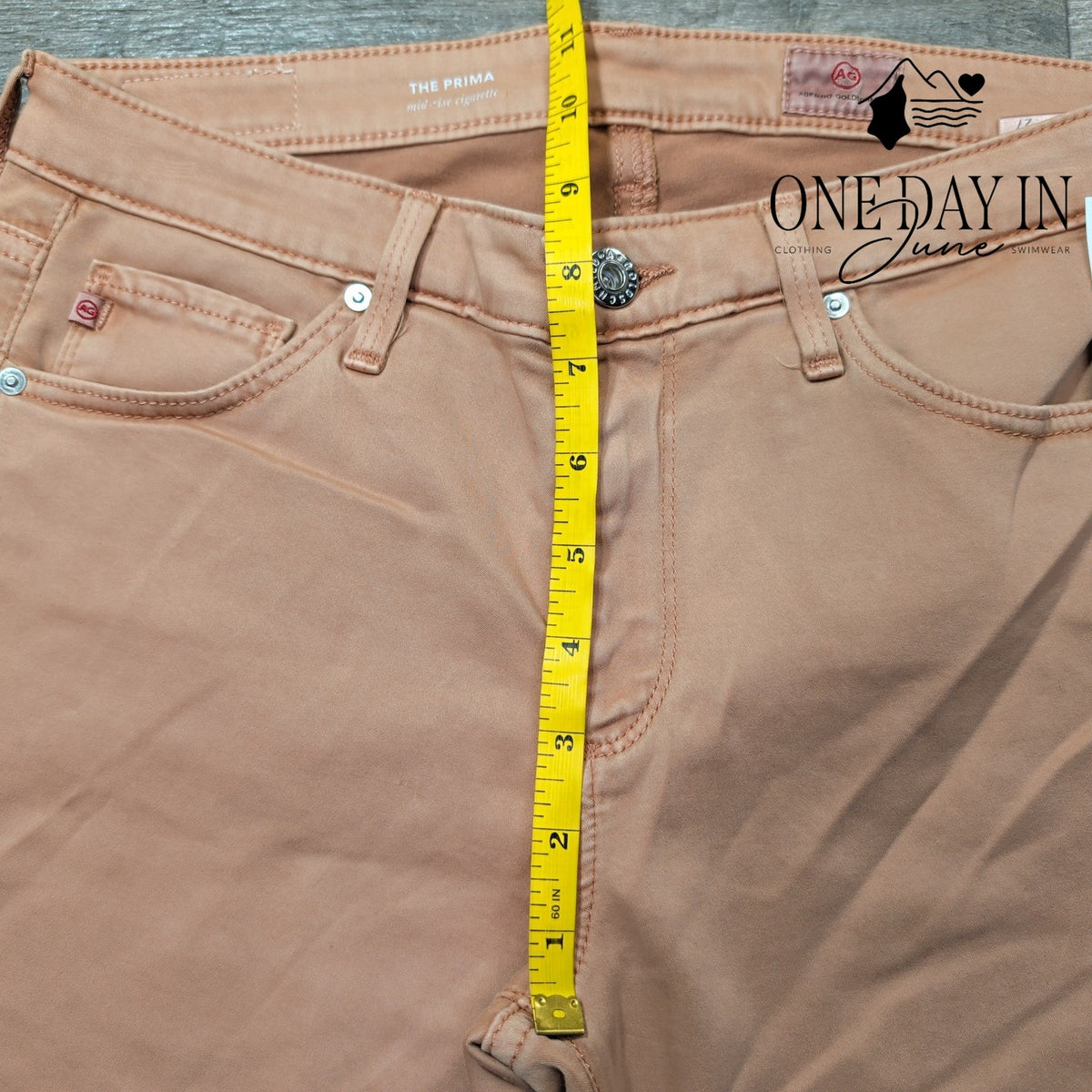 AG Adriano Goldschmied The Prima Mid Rise Cigarette Jeans Pink NWT Size 4 (27)