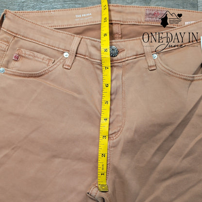 AG Adriano Goldschmied The Prima Mid Rise Cigarette Jeans Pink NWT Size 4 (27)