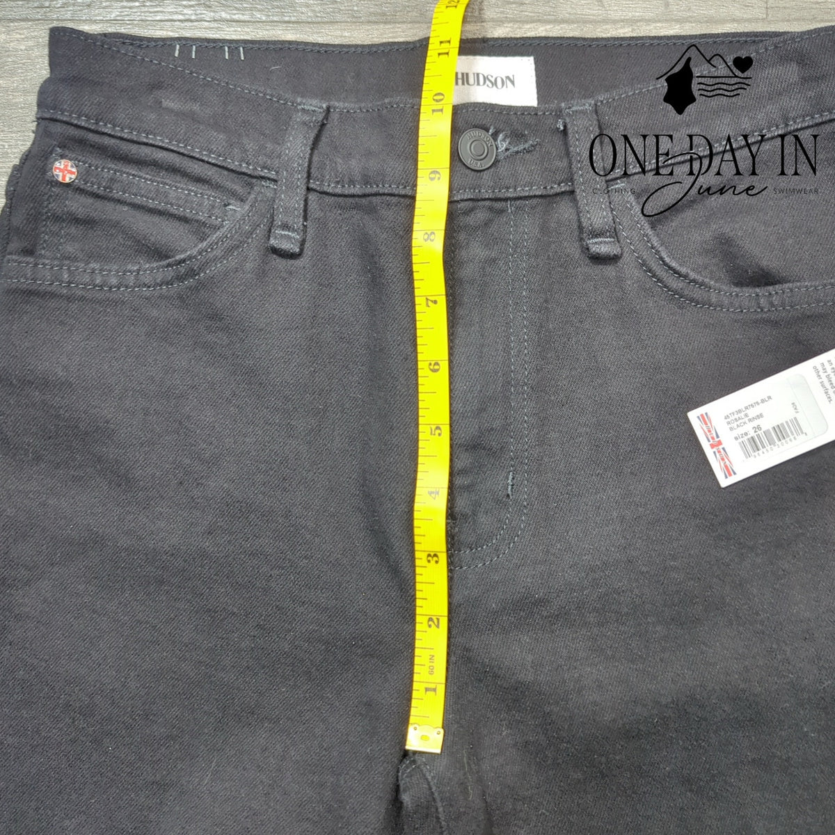 Hudson Rosalie High Rise Wide Leg Ankle Jeans Black NWT $215 Size 26 (2)