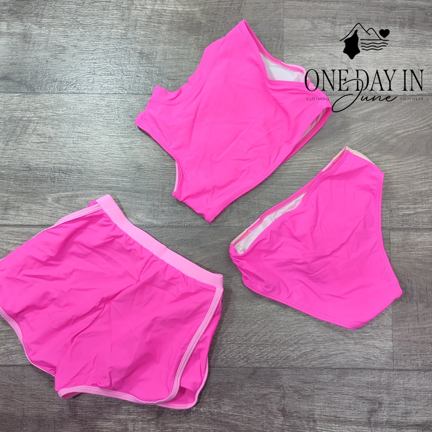 Aleumdr Crop 3 Piece Bikini Swimsuit Size 7-8Y