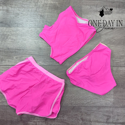 Aleumdr Crop 3 Piece Bikini Swimsuit Size 7-8Y
