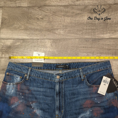 Ralph Lauren High Rise Relaxed Crop Jeans Atlas Wash Paint NWT $195 Size 20W