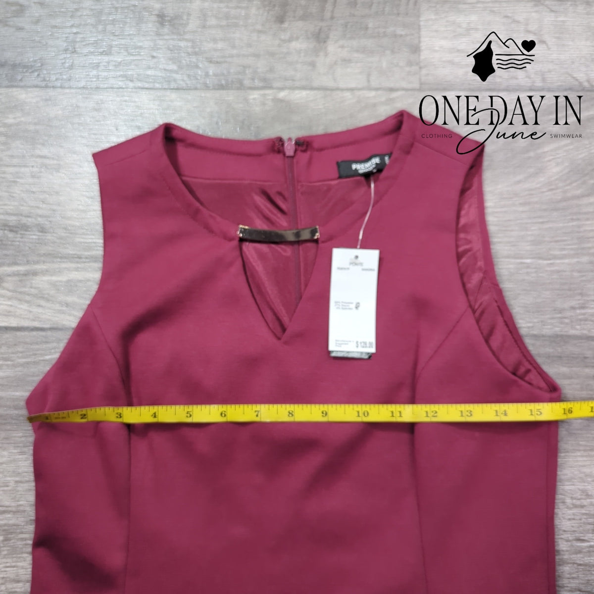 Premise Studio Petite Ponte Sleeveless Sheath Dress Sangria NWT $128 Size 4P