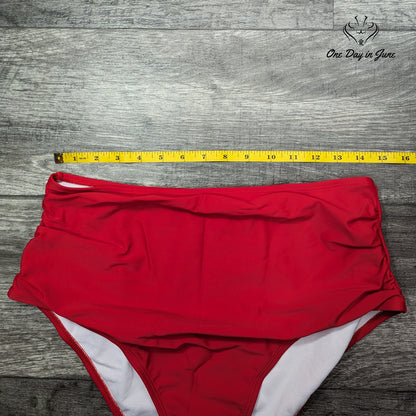 CharmLeaks High Waist Ruched Hip Bikini Bottom Size XL
