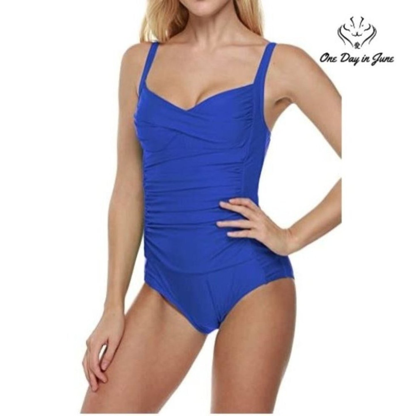 Ekouaer Elegant Inspired Vintage Pin up One Piece Swimsuit Size S