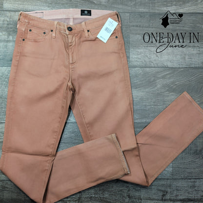 AG Adriano Goldschmied Coated Jeans Brown Straight Leg NWT $215 Size 4 (27)