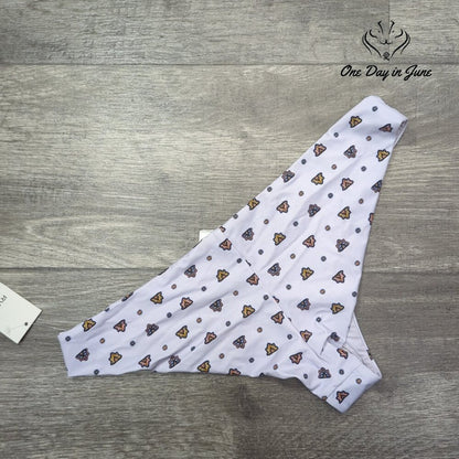 RVCA Foulard Cheeky Bikini Bottom Lavender Low Rise Print NWT Size L