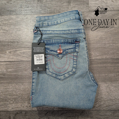 True Religion Becca Mid Rise Flap Bootcut Jeans Size 4 (27)