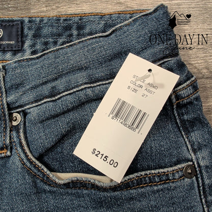 AG Adriano Goldschmied Straight Leg Crop Jeans Blue Denim NWT Size 4 (27)