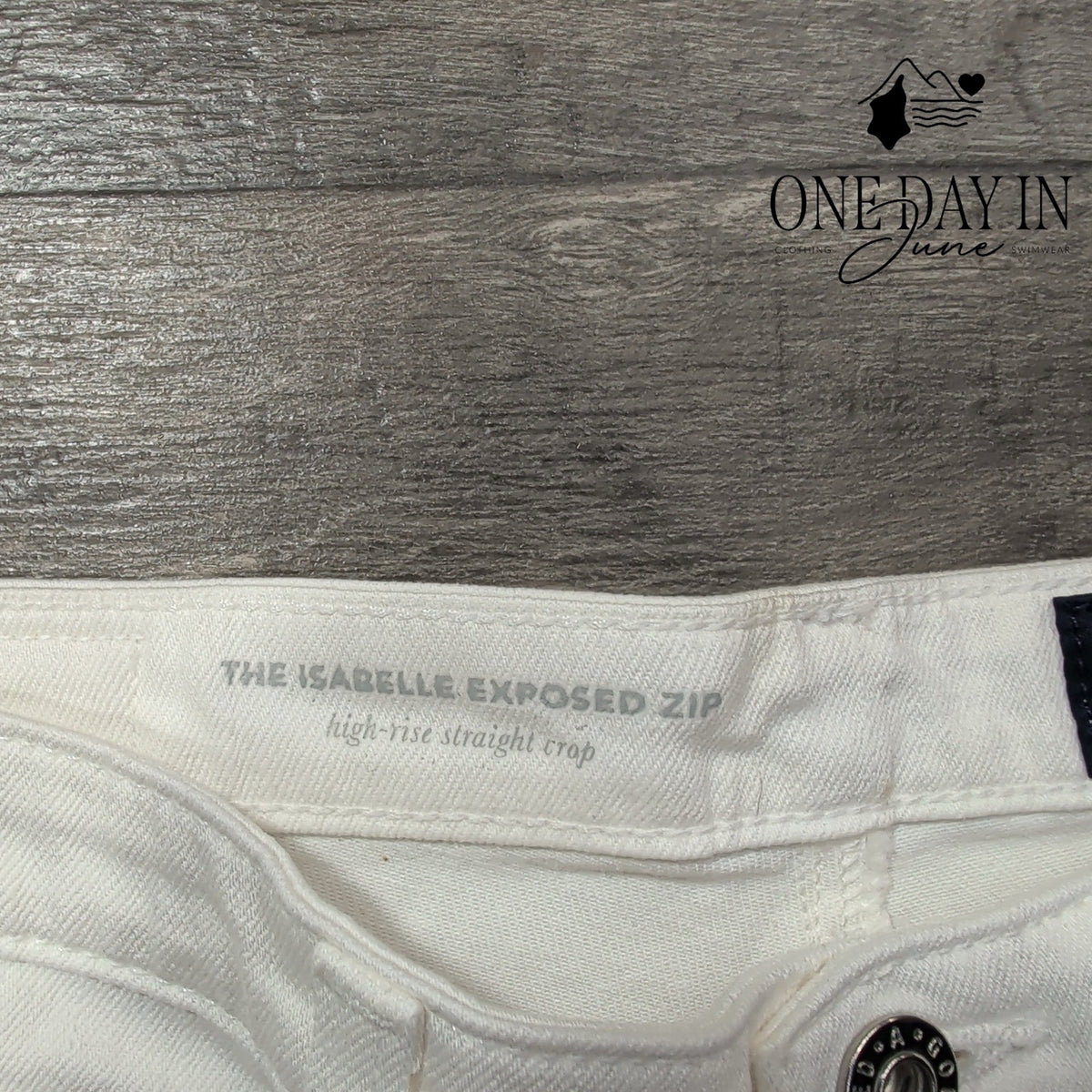 AG Adriano Goldschmied Isabelle Exposed Zip White Straight Crop Jeans NWT Size 4