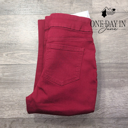 Chico's Pull On Jegging Ankle Jeans Cranberry Red NWT Size Chico's 00T (2T)