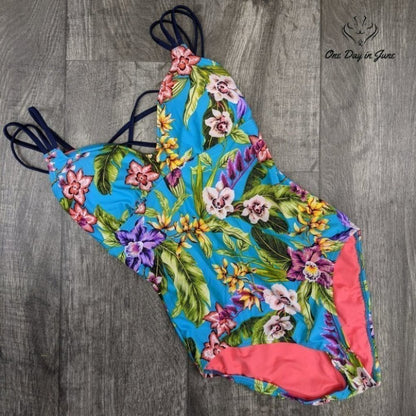 Coastal Blue Strappy One Piece Swimsuit