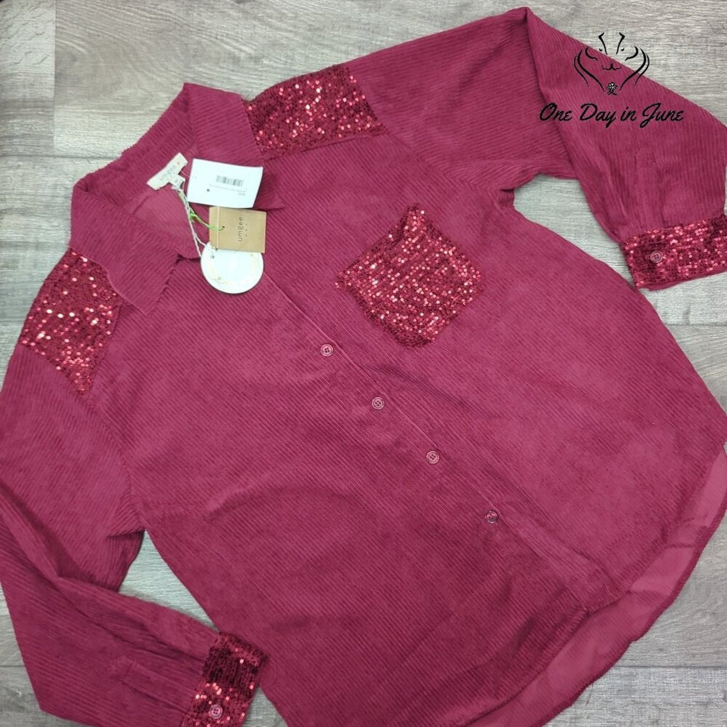 Umgee Sequin Button Front Jacket Size 1XL