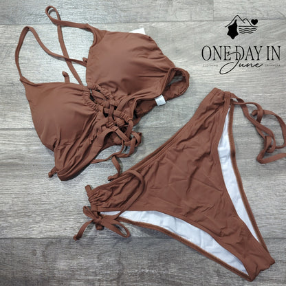 Chyrii Strappy Tise Side Bikini Swimsuit Size L