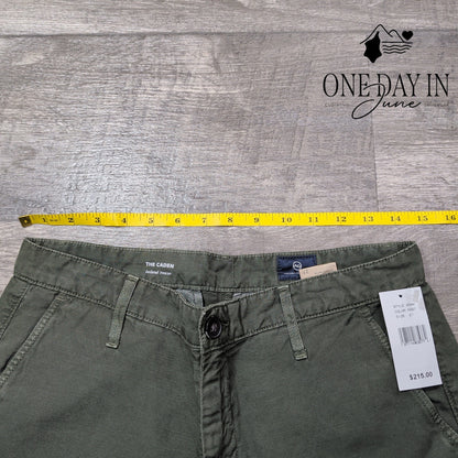 AG Adriano Goldschmied Caden Tailored Trouser Pants Olive Green NWT Size 4 (27)