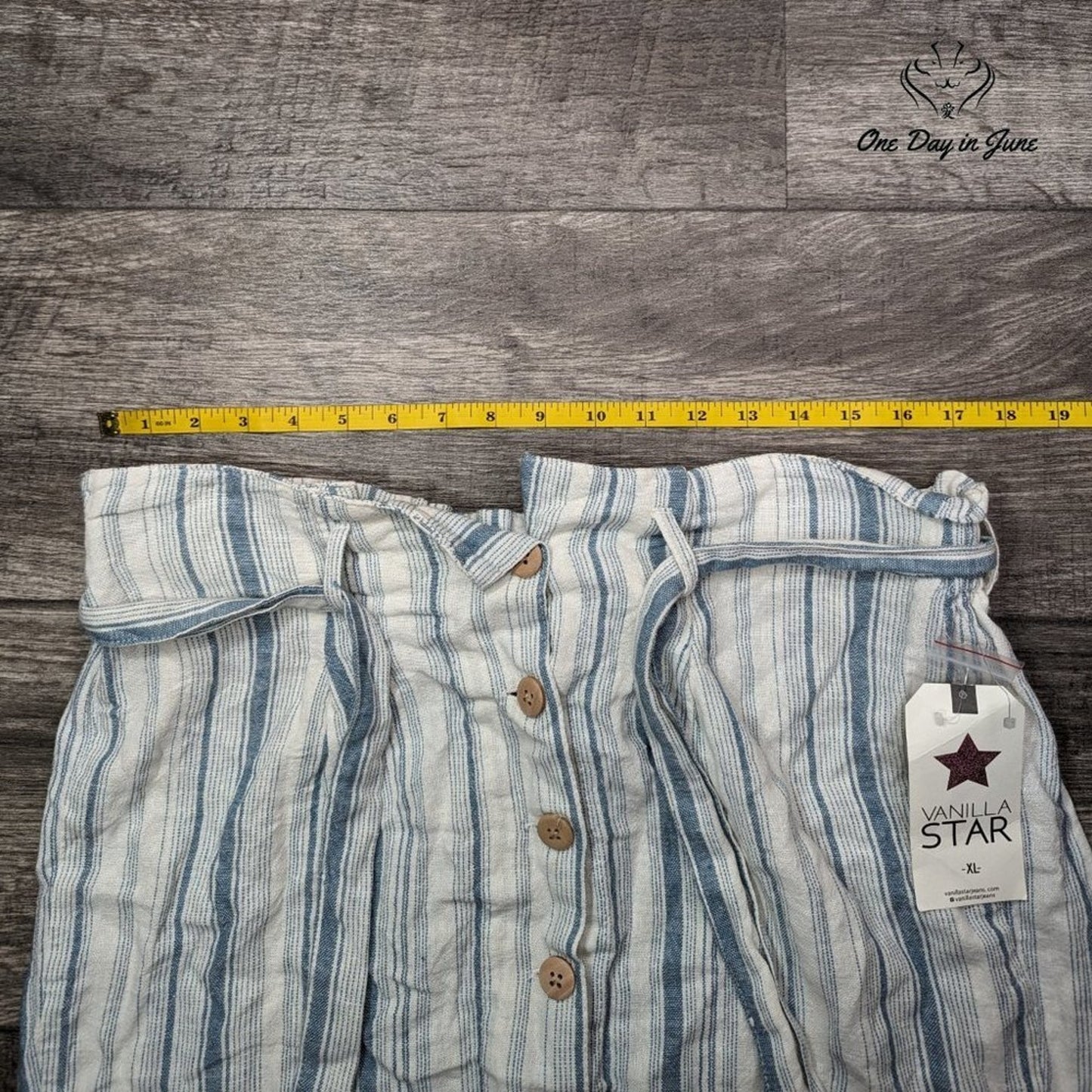Vanilla Star Button Front Linen Skirt Size XL