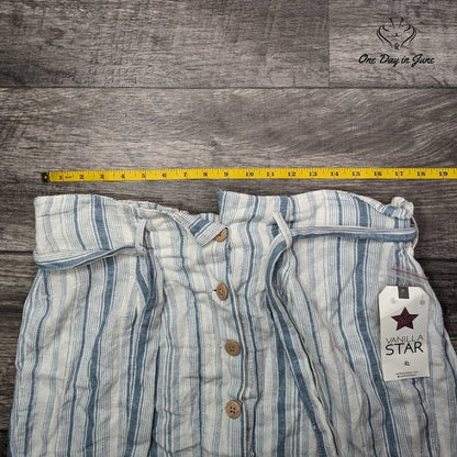 Vanilla Star Button Front Linen Skirt Size XL