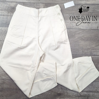 Adriano Goldschmied Adel Pleated Crop Trouser Pants Size 27 (4)