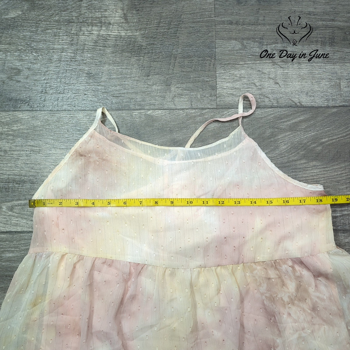 Umgee Swiss Dot Tie Dye Tiered Mini Dress Pink Cream Boho NWT Size S