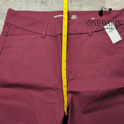 Old Navy High Rise Pixie Skinny Pants Burgundy NWT Secret Smooth Size 12