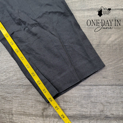 Theory Treeca Pull On Pants Concord Dark Gray Linen Blend NWT Size 16
