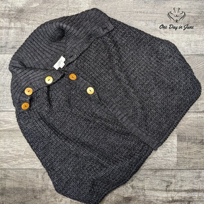 Loft Cowl Neck Button Front Shawl Size M