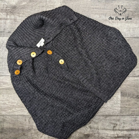 Loft Cowl Neck Button Front Shawl Size M